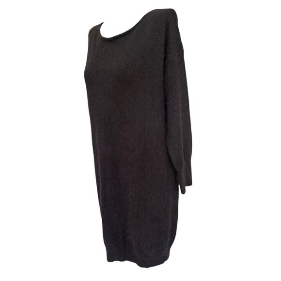 Juicy Couture Black 68% Angora Blend Round Neck Long Sleeve Back Zip Dress XL - Picture 2 of 11